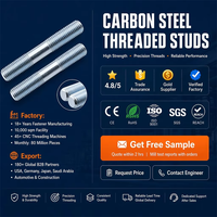 Carbon Steel Zinc Plated Metric Double End Threaded Stud DIN 975 Full Thread Stud Bolt for Flange Pipe Hardware