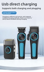 Nuevo Set de Tres Piezas 2026 <span class=keywords><strong>para</strong></span> Afeitadora Eléctrica con Cabezal de Grabado, Especial <span class=keywords><strong>para</strong></span> Barbería, Recargable, Lavable y con Acabado Cepillado - Product Image 2