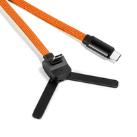 Câble de données coudé Type-C vers Type-C de 1 mètre en alliage de zinc de haute qualité, charge rapide 60W, support de téléphone, pour cadeau promotionnel