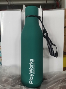 Botella de Agua Deportiva de 550 ml con Logotipo Personalizado, Botella Térmica de Acero Inoxidable con Recubrimiento de Goma, Termo Metálico - Product Image 5