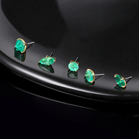 Eternal Metal Bijoux de piercing pour nez et oreille en or jaune massif 14K avec zircon, style romantique pour mariage, type labret, embouts à enfiler sans filetage