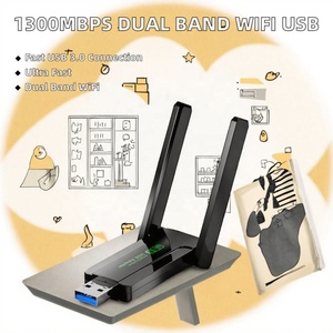 อะแดปเตอร์ USB3.0 ภายนอกแบบ Dual Band WiFi + BT 2.4G 5GHz การ์ดไร้สายสำหรับพีซี 1300Mbps พร้อมไดรเวอร์ในตัว - Product Image 3