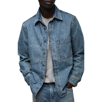 Chemises en coton denim polyvalentes à manches longues et boutons pour hommes Hauts en jean confortables