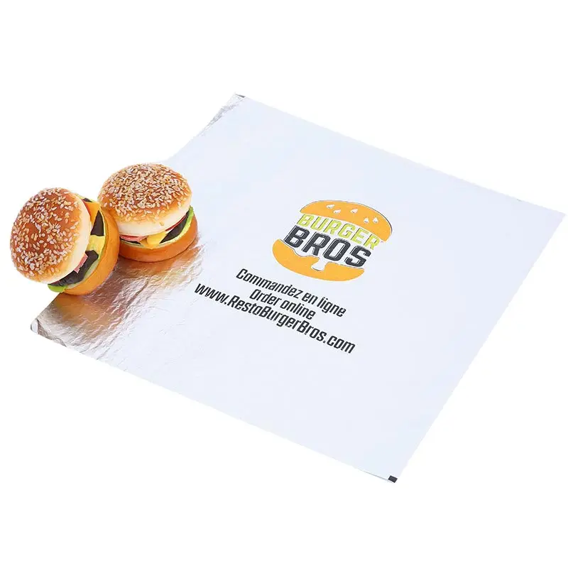 Venda quente hamburger paperfood embrulho papel alumínio papel kraft comida quadrado offset cera papel
