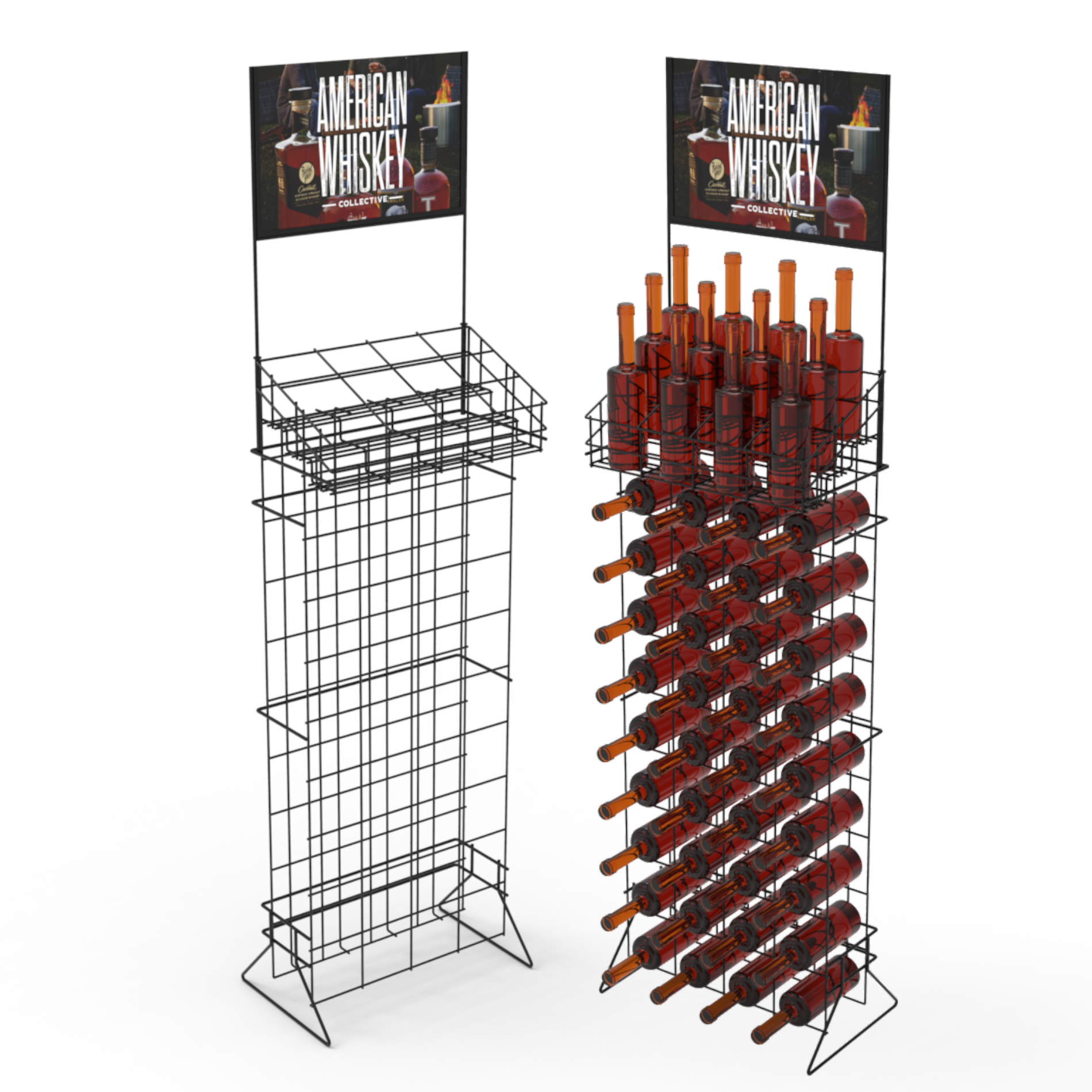 Apache Factory Customized Metal Iron Wire Ten Layer Red Wine Display Rack for Supermarkets — view 1