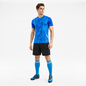 Maillots de football en polyester pour adultes, respirants, à manches courtes, col en V, logo personnalisé, noms/noms d'équipes sur le devant, 5XL, broderie 3D - Product Image 2
