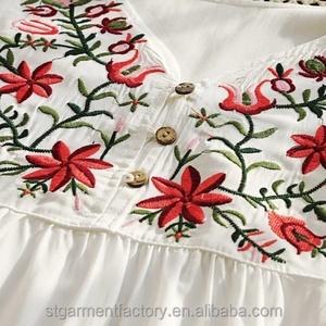 Robe longue d'été 2025 personnalisée avec logo OEM pour femme, broderie, moulante, décontractée, mi-longue, en mousseline de soie, lavable - Product Image 4