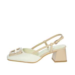 Laura Biagiotti Women's Slingback <b>Pumps</b> Beige 8991 Square Toe Heel - Product Image 1