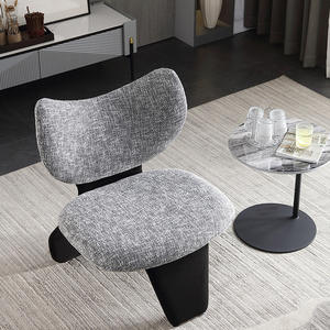 Italian Style Single <b>Sofa</b> Chair Curved Back Ergonomic Living Room Chair - Product Image 4