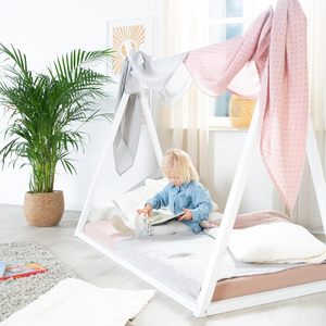 <span class=keywords><strong>Lit</strong></span> en bois de pin massif Design moderne 70x140 cm Laque blanche pour garçons et filles 12 mois d'utilisation - Product Image 3