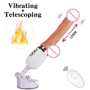 G spot titreşimli itme teleskopik silikon yapay penis vibratör juguetes ales ales otomatik gerçekçi yapay penis makinesi kadınlar için