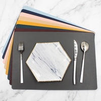 Sets de table rectangulaires lavables en similicuir PU, résistants à la chaleur, pour la maison, les restaurants, la salle à manger, multicolores