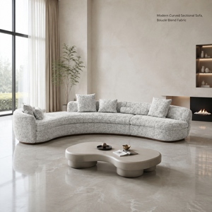 Canapé quatre places en tissu peluche moderne JM Regal, rembourré et confortable pour salon spacieux, idéal pour les commandes en gros - Product Image 3