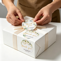 Autocollants ronds de remerciement, étiquettes adhésives florales de remerciement pour l'emballage de cadeaux, les mariages et la fermeture des colis pour petites entreprises