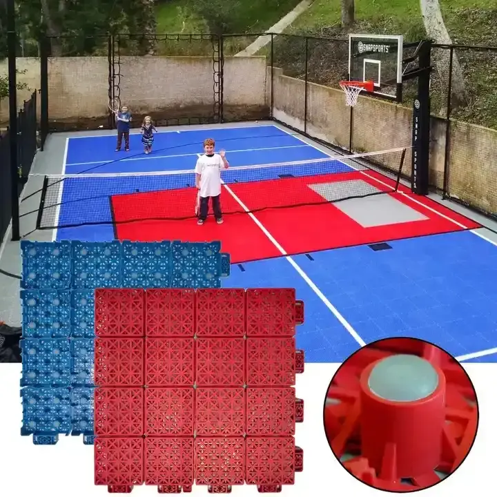 Profesional al aire libre tenis cancha de baloncesto caucho PVC PP enclavamiento deportes suelo