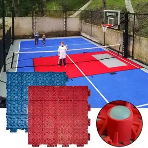 Profesyonel açık tenis basketbol sahası kauçuk pvc pp birbirine spor döşeme