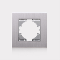 Interruptor de Pared de 2 Vías y 2 Botones, Estándar Europeo, Acero Inoxidable, Panel Táctil, Aluminio Cepillado, 10A, 220-250V~