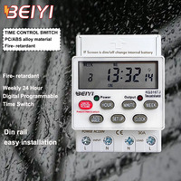 220V/110V KG316TJ Timer Astronomi Digital Terprogram AUTO Pengatur Waktu 24 Jam 7 Hari Saklar Latitud Arus 15A 30A 63A