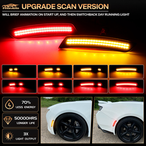 Nuevo guardabarros delantero trasero dinámico rojo ámbar LED luces de posición lateral para Camaro 2016-2023 Cadillac ATS CTS lámparas indicadoras de animación - Product Image 2