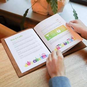 Cubiertas Rígidas para Vino de Cuero PU Duraderas y Personalizadas, Carpeta de Menú para Cafetería, Libro de Menú para Bar - Product Image 1
