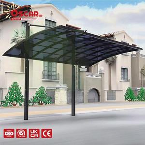 Abri de voiture en aluminium à toit arqué pour <span class=keywords><strong>deux</strong></span> <span class=keywords><strong>voitures</strong></span>, imperméable, design moderne, allées, cours, rues, parking, carport en aluminium - Product Image 1