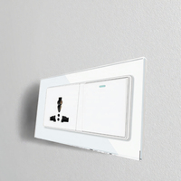 Interrupteur blanc ultra-mince 5 interrupteurs 1 voie norme européenne 45A IP66 avec 2 prises par Abongl