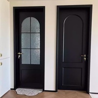 Porte en bois massif de style français sur mesure, peinte au four, insonorisée, anti-bruit, résistante à l'humidité pour chambre, salle de bain, hôtel, villa