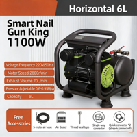 Compresseur d'air intelligent silencieux sans huile à régulation de pression pour pistolet à clous 220V, petite pompe à air domestique pour peinture et décoration