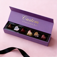 Luxuriöse Maßgefertigte Trüffel-Weihnachtsbonbons Leere Schokoladenriegel-Verpackung Benutzerdefinierte Größe Geschenkpapier-Verpackungsbox für Schokolade