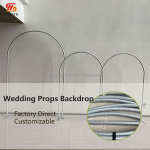 Estructura de Tubos Rectangulares Geométricos de Acero Inoxidable para Fondo de Boda, Diseño de Espejo Dorado/Plateado, 100x200-220cm, Modelo D-064 - Product Image 2