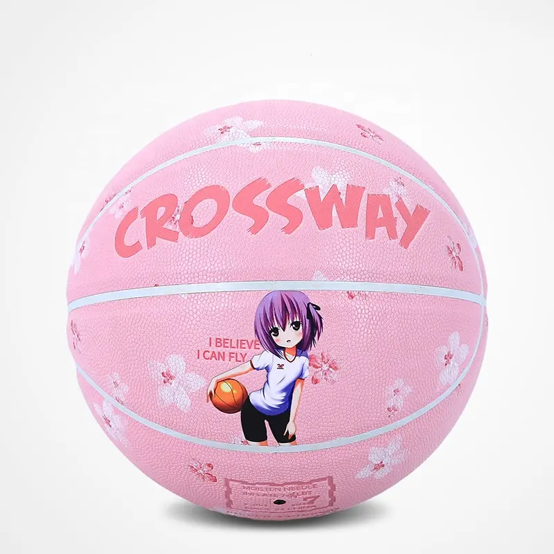 Crossway cherry blossom pink basketball lettering custom gift women's No. 6 boys PU basketball