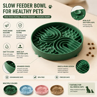 Bol de nourrissage lent en silicone congelable Petsign, antidérapant, anti-glouton, pour chiens et chats, assiette de nourrissage saine