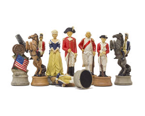 Escultura de Resina <span class=keywords><strong>Guerra</strong></span> DE LA <span class=keywords><strong>Independencia</strong></span> Tema Juego de Ajedrez 3,5 "Pintado a Mano - Product Image 1