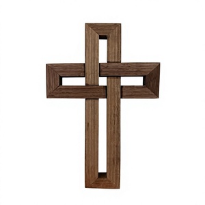 Cruz de Madera Rústica para Pared, Escultura Religiosa, Diseño Art Deco, Lavable, Decoración para el Hogar, Sala de Estar, Hoteles y Resorts - Product Image 4