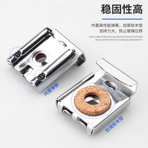 Stainless Steel <b>Mirror</b> Wall Mount Bracket With Cork Pad For Bathroom Glass <b>Mirror</b> Fixing - Product Image 2