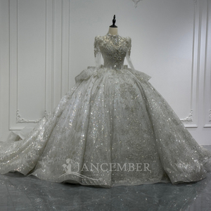 Vestido de Novia Moderno y Magnífico Xs222 en Color Marfil Plateado, Escote Corazón, Estilo Princesa, con Encaje, Drapeado, Lentejuelas y Cuentas, Estilo Real - Product Image 6