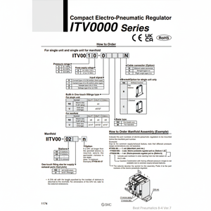 SMC นิวเมติกส์ท่อร่วมควบคุมอุตสาหกรรม IITV00-07U-09แบบกะทัดรัด - Product Image 1