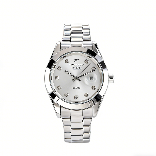 Minimalist Business Quartz Watch for Men with Crystal Markers Fashion Customizable Personalized Logo Diamond Watch