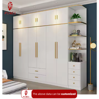 Blanc personnalisé d'usine avec combinaison de coiffeuse Appartement Hôtel Résidentiel Armoire entière Armoire Mobilier de maison Design