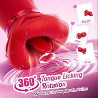 Nouveau Vibrateur de Langue Rouge Grande Bouche pour Femme, Léchage et Succion, Jouet de Masturbation Adulte, Contrôle par APP