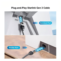 Cable de Repuesto Ethernet Starlink V3 Gen 3, Cable de Extensión de Red Rectangular para Satélite, Par Trenzado
