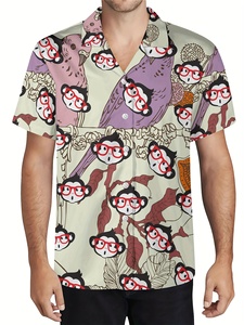 Markakrali tùy chỉnh thăng hoa Áo sơ mi thể hiện phong cách của bạn với sôi động phim hoạt hình vật nuôi và nhiệt đới in mẫu - Product Image 6