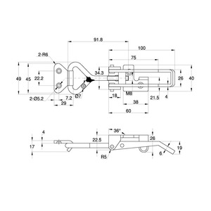 Serrure de meuble 92104SS en acier inoxydable, sans clé, design minimaliste, pour caisses en bois, fer, aluminium, usage domestique et bureautique - Product Image 1