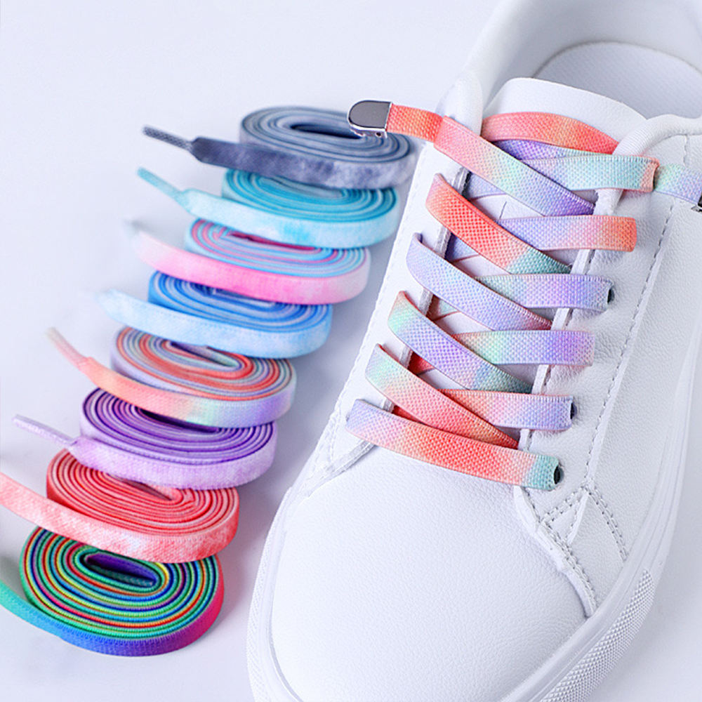 WEGOODZF Custom Flat Elastic Tieless No Tie Shoelaces Colorful