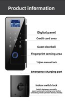 Serrure de porte KROVI Wi-Fi en alliage d'aluminium économique avec stockage cloud, contrôle par carte/empreinte digitale/mot de passe/application (application Tuya) – Grade C
