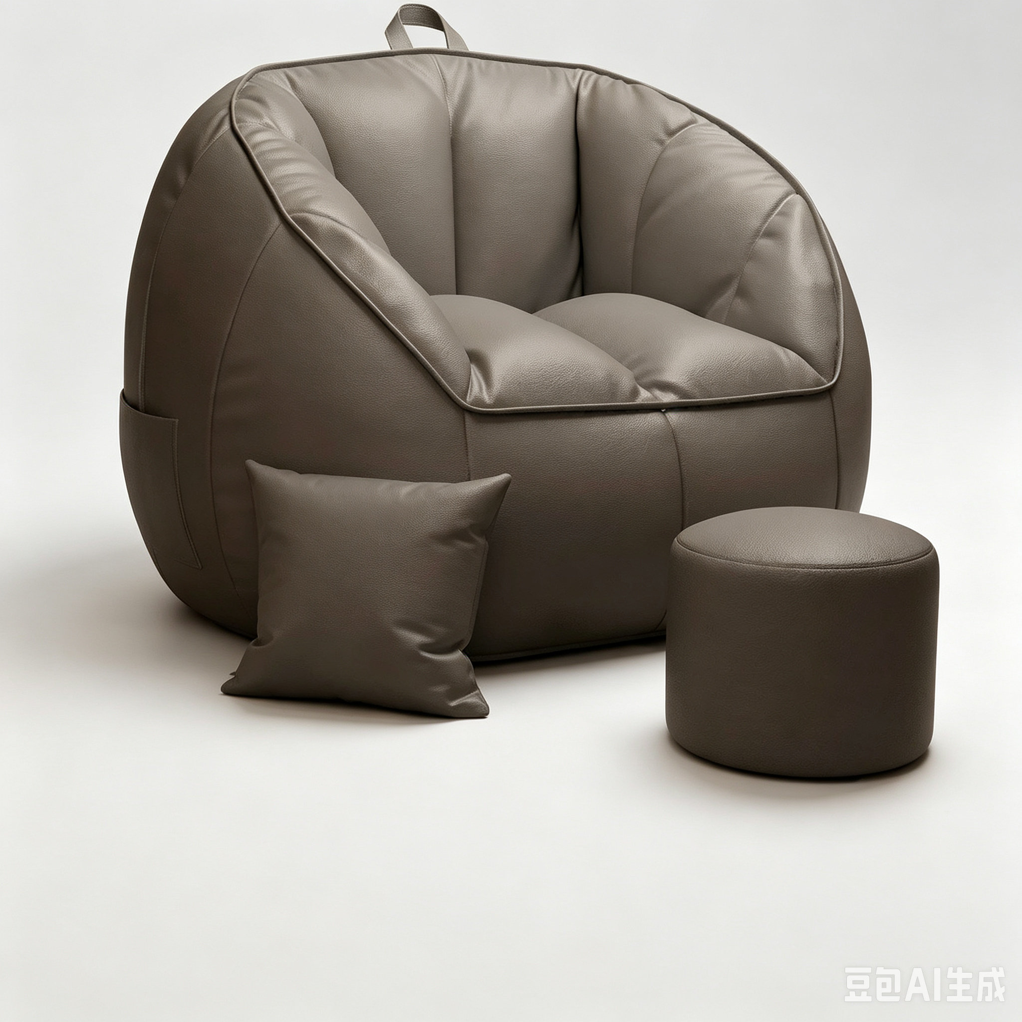 Oreiller marron + pédale (hors remplissage)