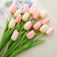 Fleur artificielle de tulipe, toucher humide, haut de gamme, décoration intérieure, salon, table à manger, bouquet de luxe, ornement