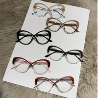 Montures de lunettes de vue personnalisées Montures de lunettes anti-lumière bleue réfléchissantes Monture de lunettes vintage œil-de-chat surdimensionnée pour femmes