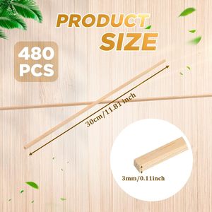 Gậy 1/8x1/8x12 inch Dải gỗ cứng vuông gỗ thủ công Dowel chưa hoàn thành <span class=keywords><strong>balsa</strong></span> gậy gỗ cho hàng thủ công tự làm dự án - Product Image 4