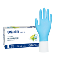 Gants jetables en nitrile poudre bleue sans latex 3.5g pour la transformation des aliments cuisson cuisson services hôteliers gants en gros